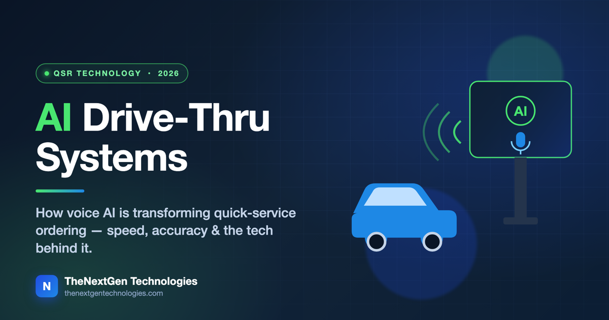 AI drive-thru system taking a voice order at a restaurant menu board
