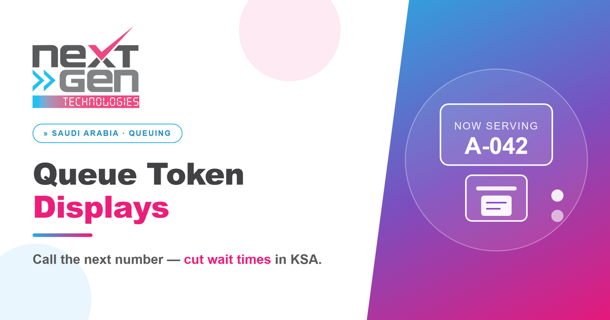queue token display system Saudi Arabia
